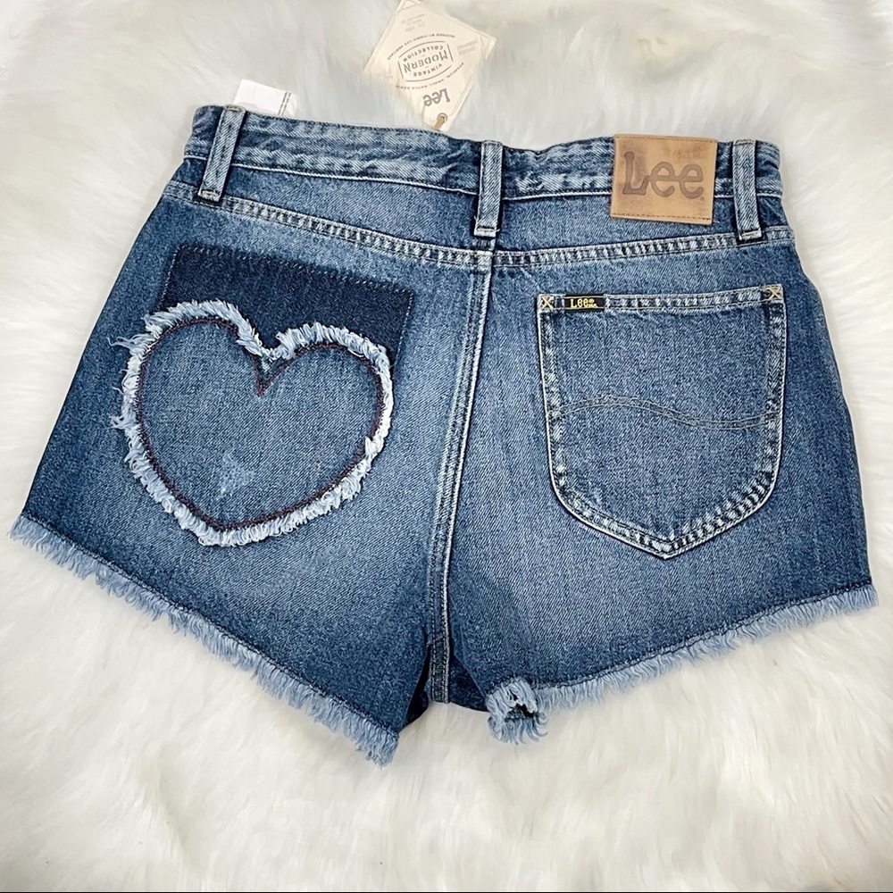 NWT Lee True Blue Heart Denim Shorts